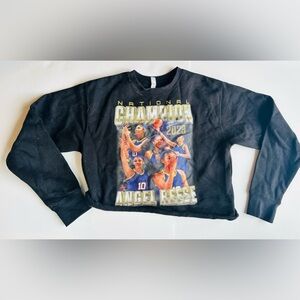 Angel Reese Louisiana championship crop top hoodie